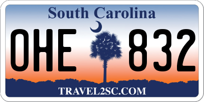 SC license plate OHE832
