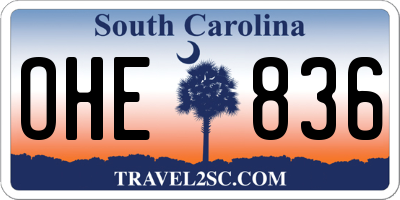 SC license plate OHE836