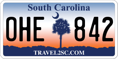 SC license plate OHE842