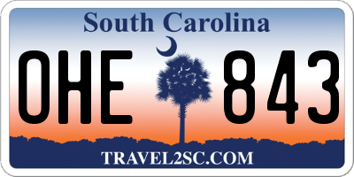 SC license plate OHE843