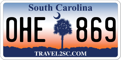 SC license plate OHE869