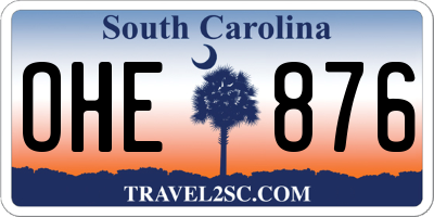 SC license plate OHE876
