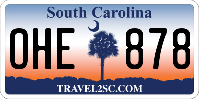 SC license plate OHE878