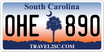 SC license plate OHE890
