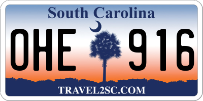 SC license plate OHE916
