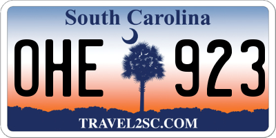 SC license plate OHE923
