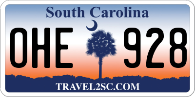 SC license plate OHE928
