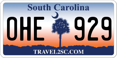SC license plate OHE929