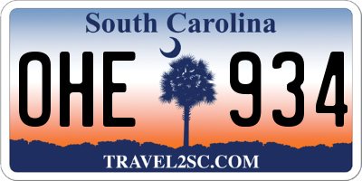 SC license plate OHE934