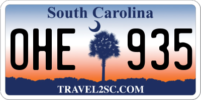 SC license plate OHE935