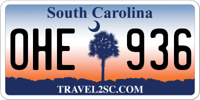 SC license plate OHE936