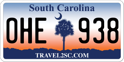 SC license plate OHE938