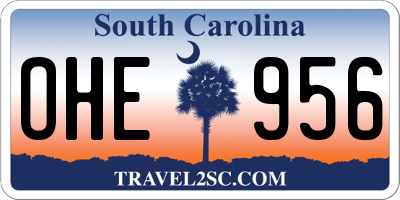 SC license plate OHE956