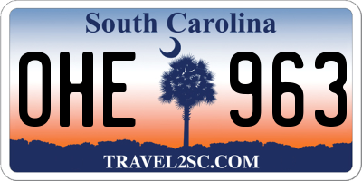 SC license plate OHE963
