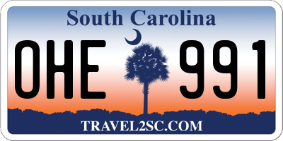 SC license plate OHE991