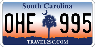 SC license plate OHE995