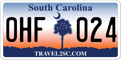 SC license plate OHF024