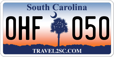 SC license plate OHF050