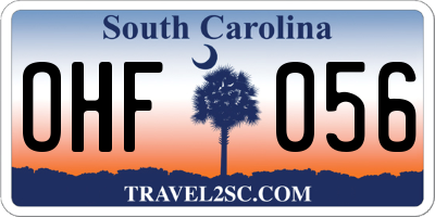 SC license plate OHF056