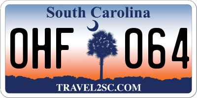 SC license plate OHF064