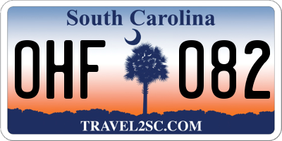 SC license plate OHF082