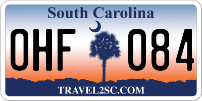 SC license plate OHF084