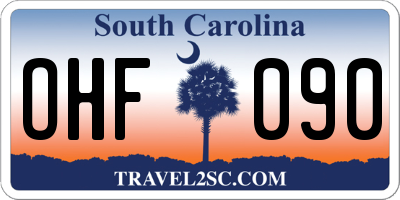 SC license plate OHF090