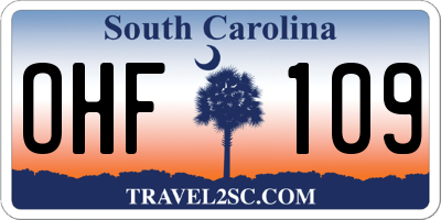 SC license plate OHF109