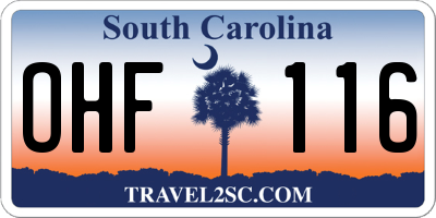 SC license plate OHF116
