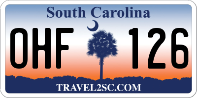 SC license plate OHF126
