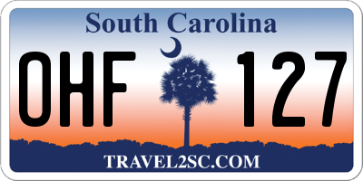 SC license plate OHF127