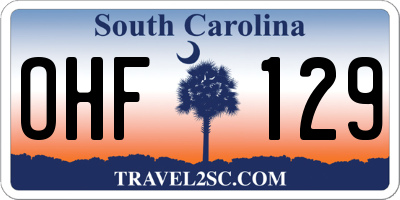 SC license plate OHF129