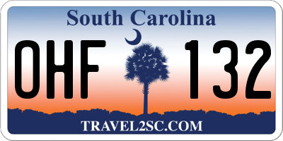 SC license plate OHF132