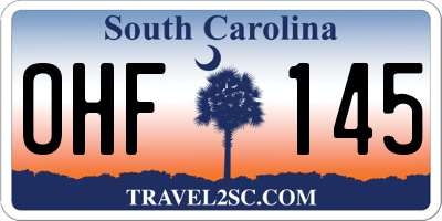SC license plate OHF145