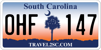 SC license plate OHF147