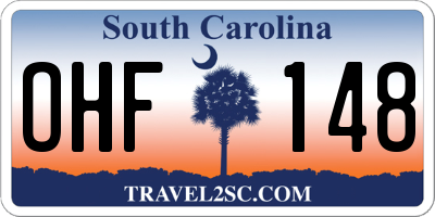SC license plate OHF148