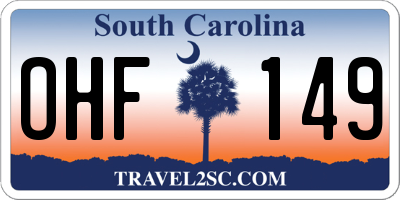 SC license plate OHF149