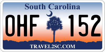 SC license plate OHF152