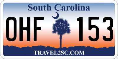 SC license plate OHF153