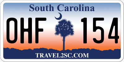 SC license plate OHF154