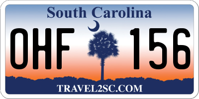 SC license plate OHF156