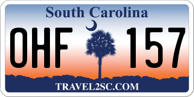 SC license plate OHF157