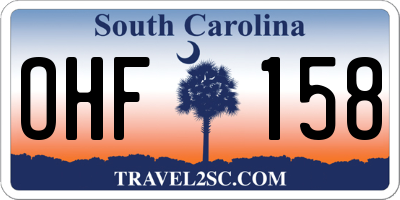 SC license plate OHF158