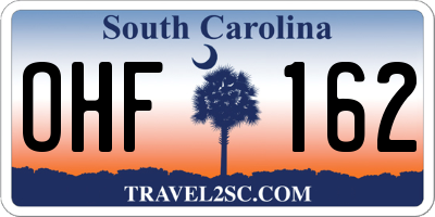 SC license plate OHF162