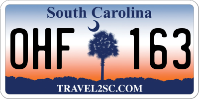 SC license plate OHF163