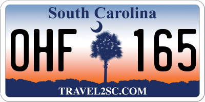 SC license plate OHF165