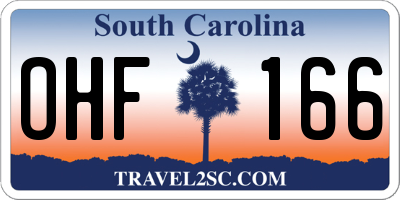 SC license plate OHF166