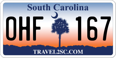 SC license plate OHF167