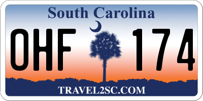 SC license plate OHF174