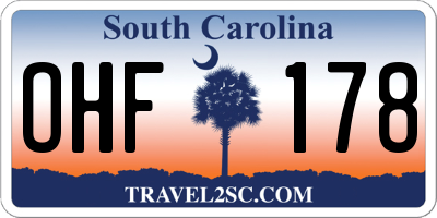 SC license plate OHF178
